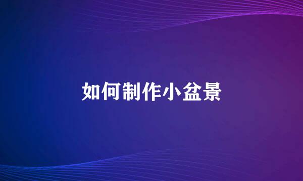 如何制作小盆景