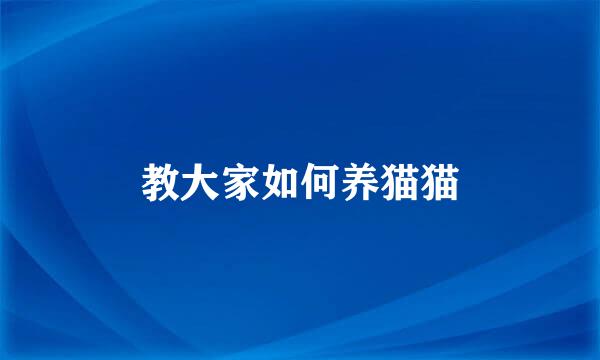 教大家如何养猫猫