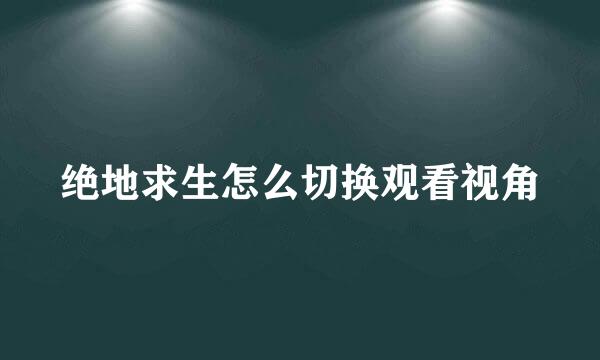 绝地求生怎么切换观看视角