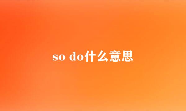so do什么意思