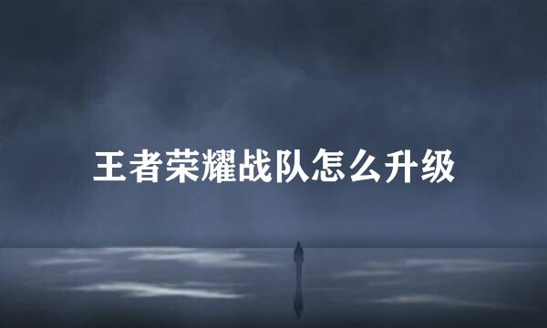王者荣耀战队怎么升级
