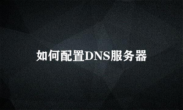 如何配置DNS服务器