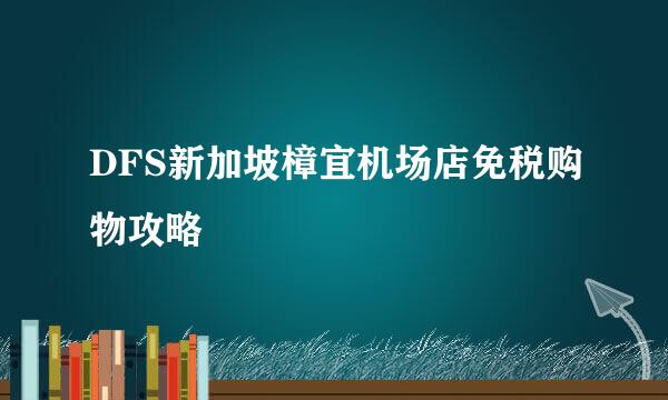 DFS新加坡樟宜机场店免税购物攻略