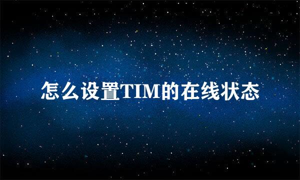 怎么设置TIM的在线状态