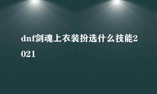 dnf剑魂上衣装扮选什么技能2021