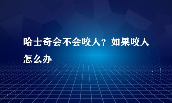 哈士奇会不会咬人?如果咬人怎么办