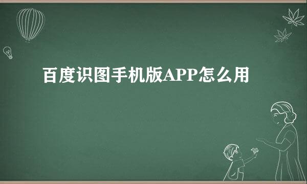 百度识图手机版APP怎么用