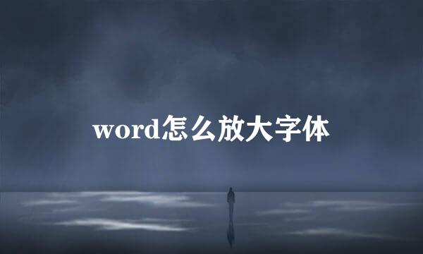 word怎么放大字体