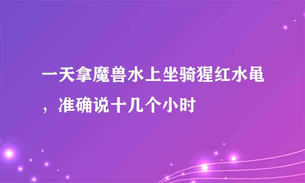 一天拿魔兽水上坐骑猩红水黾,准确说十几个小时