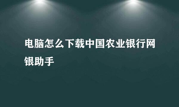电脑怎么下载中国农业银行网银助手