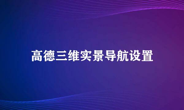 高德三维实景导航设置