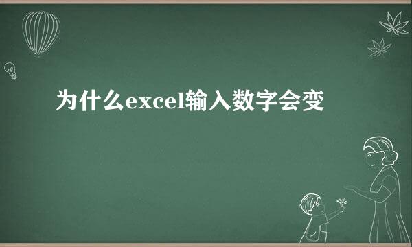为什么excel输入数字会变