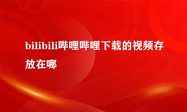 bilibili哔哩哔哩下载的视频存放在哪