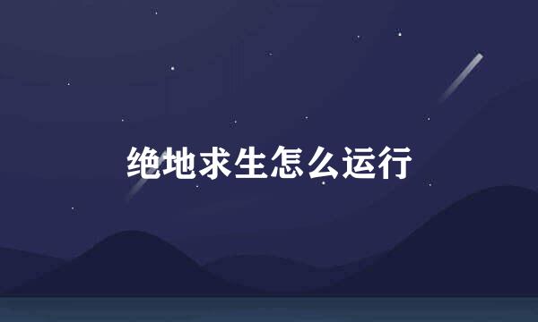 绝地求生怎么运行