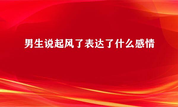 男生说起风了表达了什么感情