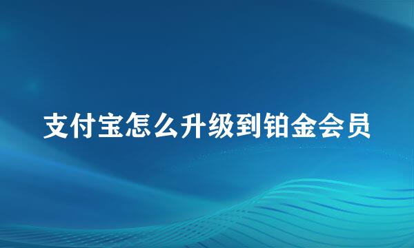 支付宝怎么升级到铂金会员