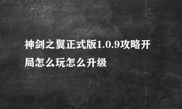 神剑之翼正式版1.0.9攻略开局怎么玩怎么升级