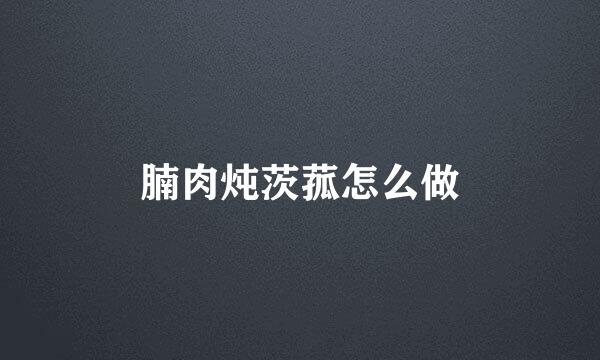 腩肉炖茨菰怎么做
