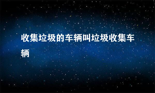 收集垃圾的车辆叫垃圾收集车辆