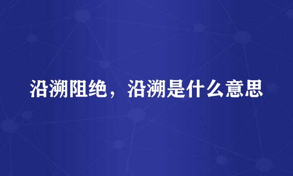 沿溯阻绝,沿溯是什么意思
