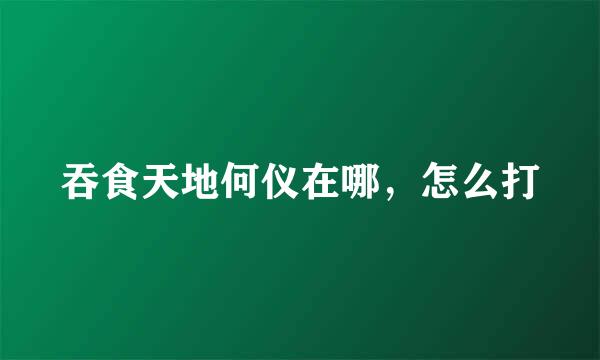 吞食天地何仪在哪,怎么打