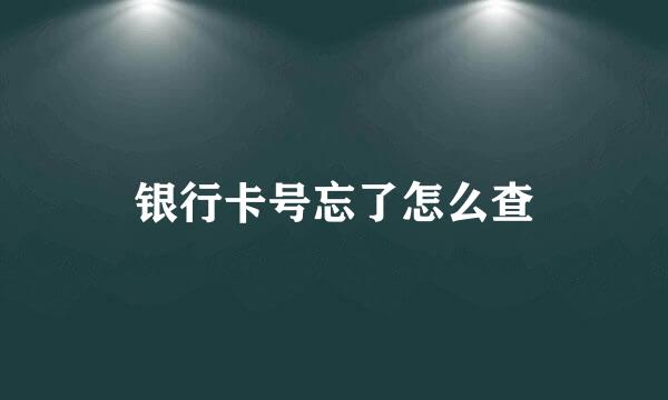 银行卡号忘了怎么查