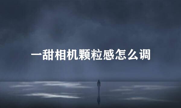 一甜相机颗粒感怎么调