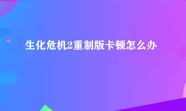 生化危机2重制版卡顿怎么办
