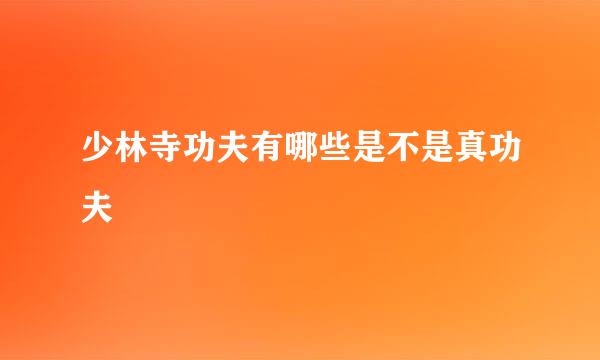 少林寺功夫有哪些是不是真功夫