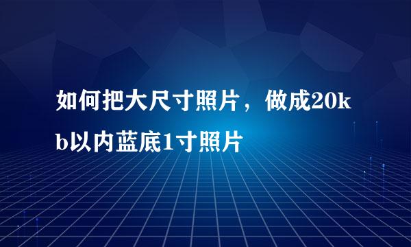 如何把大尺寸照片,做成20kb以内蓝底1寸照片