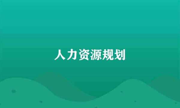 人力资源规划