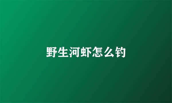 野生河虾怎么钓