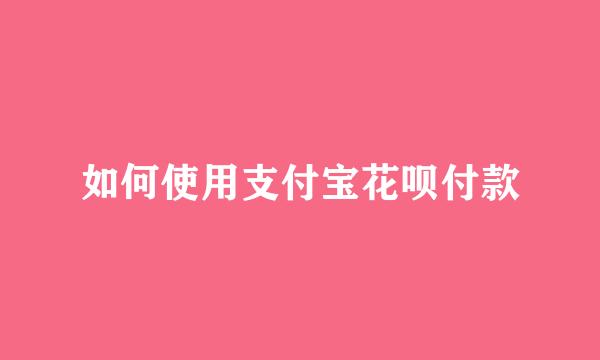 如何使用支付宝花呗付款