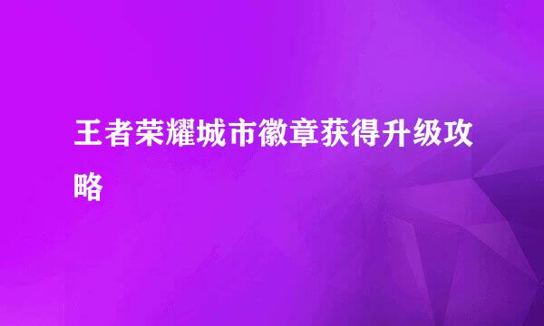 王者荣耀城市徽章获得升级攻略