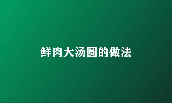 鲜肉大汤圆的做法