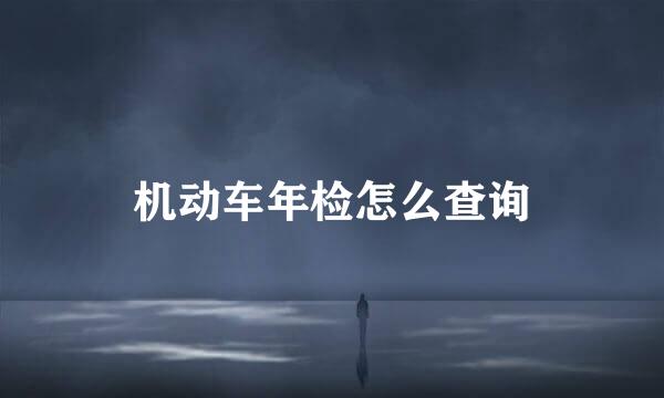 机动车年检怎么查询