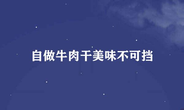 自做牛肉干美味不可挡