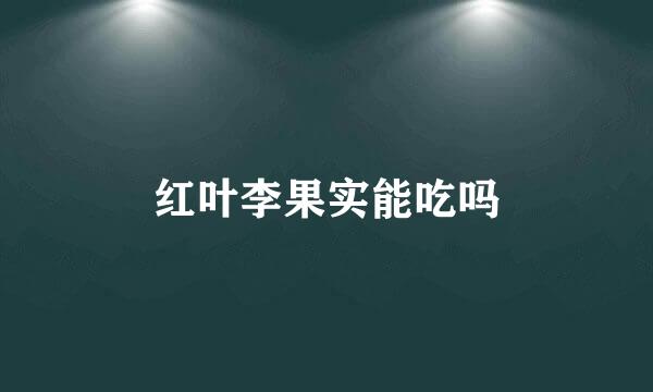 红叶李果实能吃吗