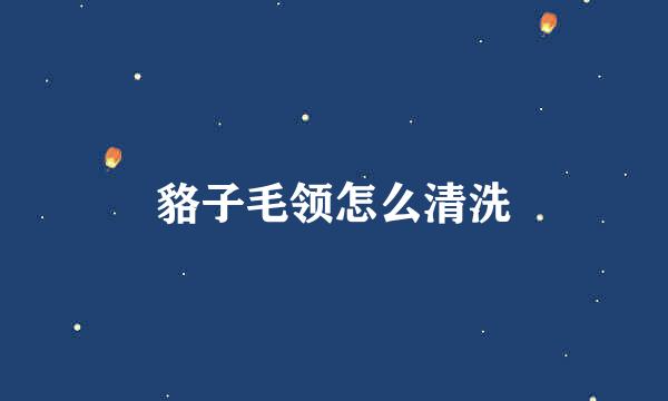 貉子毛领怎么清洗