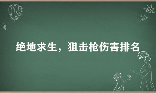 绝地求生，狙击枪伤害排名