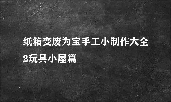 纸箱变废为宝手工小制作大全2玩具小屋篇