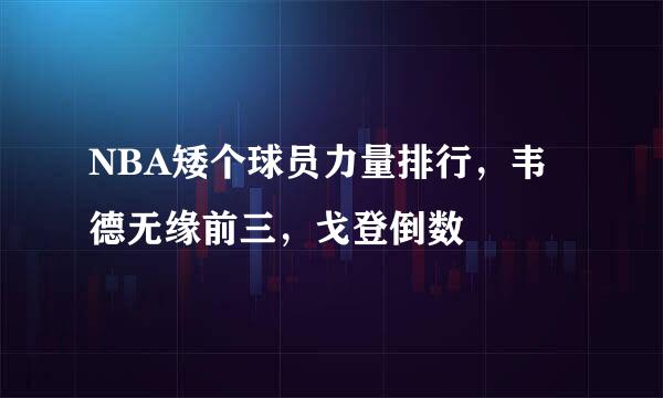 NBA矮个球员力量排行,韦德无缘前三,戈登倒数