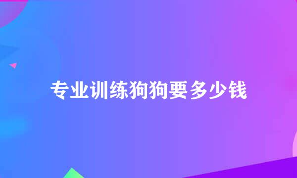 专业训练狗狗要多少钱