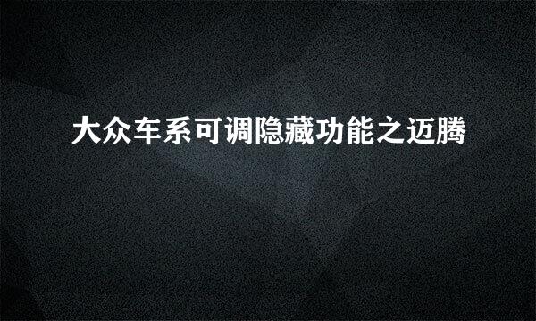 大众车系可调隐藏功能之迈腾
