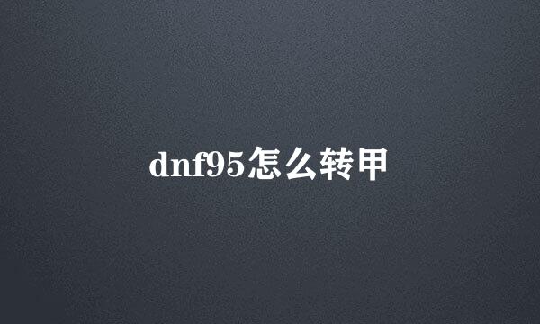 dnf95怎么转甲