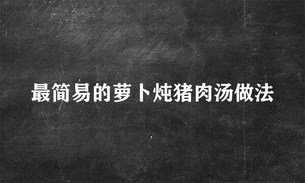 最简易的萝卜炖猪肉汤做法