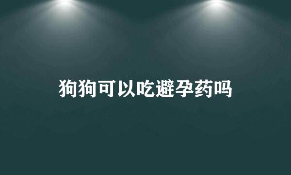 狗狗可以吃避孕药吗