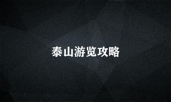 泰山游览攻略