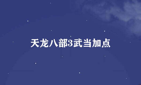 天龙八部3武当加点
