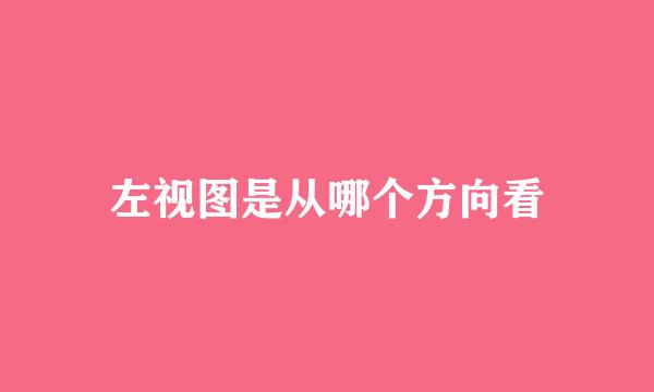 左视图是从哪个方向看